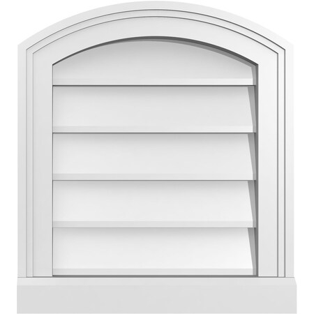 Ekena Millwork Arch Top Surface Mount PVC Gable Vent: Functional, w/ 2"W x 2"P Brickmould Sill Frame, 16"W x 18"H GVPAR16X1803SF